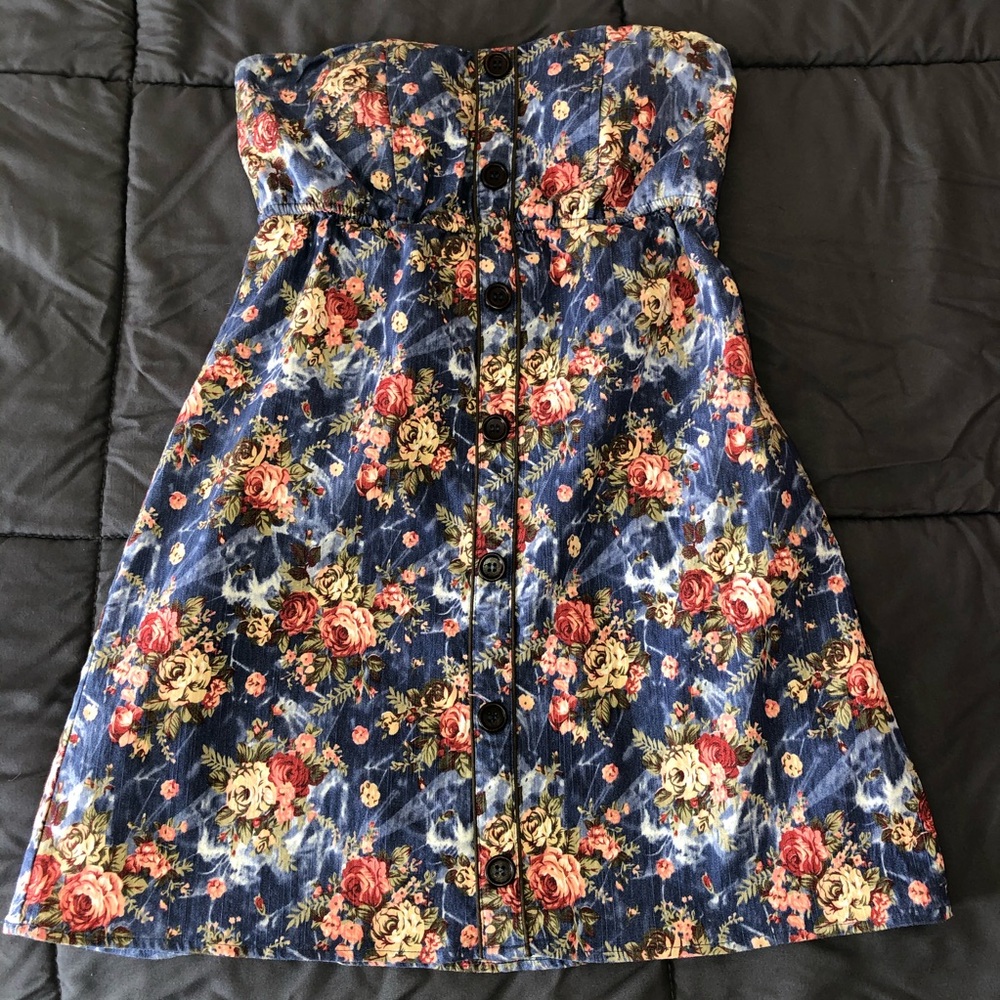 Floral Denim Mini Dress
